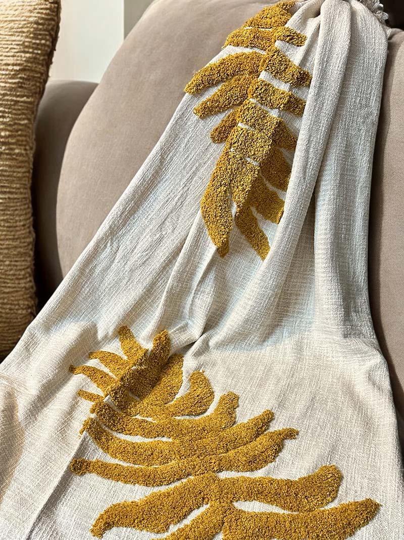 Tufted Leaf Throw