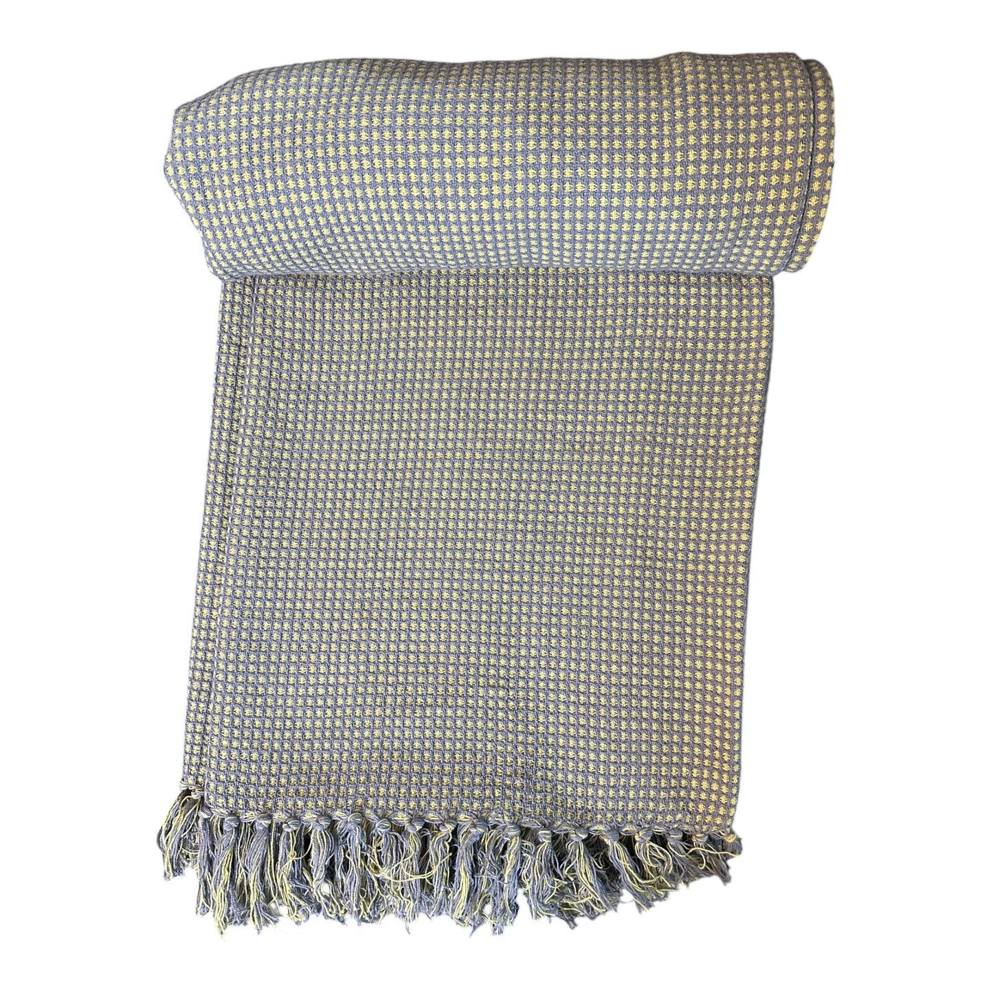 Grey Green Small checks Throw